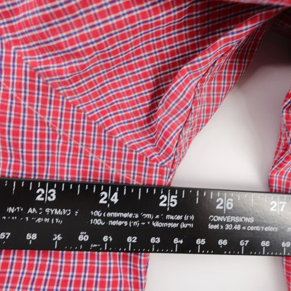 Polo Ralph Lauren Custom Fit Plaid Button Down Red Long Sleeve Mens XL Shirt